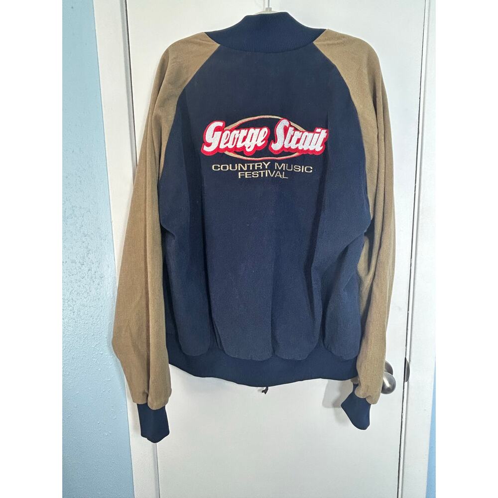 Vintage George Strait Western Bomber Jacket XL Country Music Festival USA